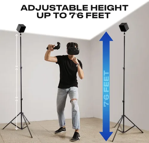 Vista 4 de Skywin VR Tripod Stand HTC Vive Compatible Sensor Stand and Base Station for Vive Sensors or Oculus Rift Constellation (2-Pack)