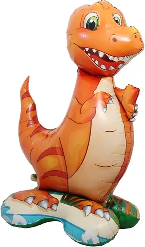 Vista 8 de Estado de uno mismo 3D dinosaurio triceratops champsosaurio tiranosaurio baby shower animal bola niño 4D oso globos de aluminio fiesta de cumpleaños