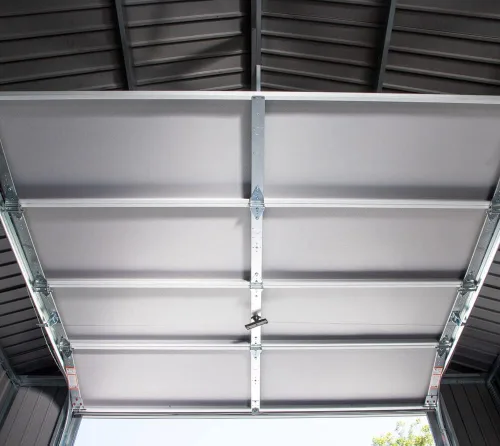 Vista 9 de Sojag Everest Galvalume Steel de 12 x 10 pies con paredes extra altas para garaje, edificio de almacenamiento, carbón