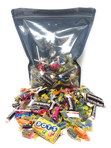 Vista 4 de Surtido de caramelos americanos a granel de 6 libras Jolly Hard Candy Mix and Rolls, barras de aperitivos juveniles, mini puntos, rollos de frutas
