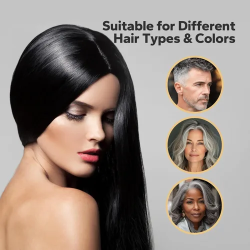 Vista 7 de Champú de tinte para cabello negro, champús para cabello tratado con color, champú de tinte para el cabello 3 en 1, tinte para cabello negro