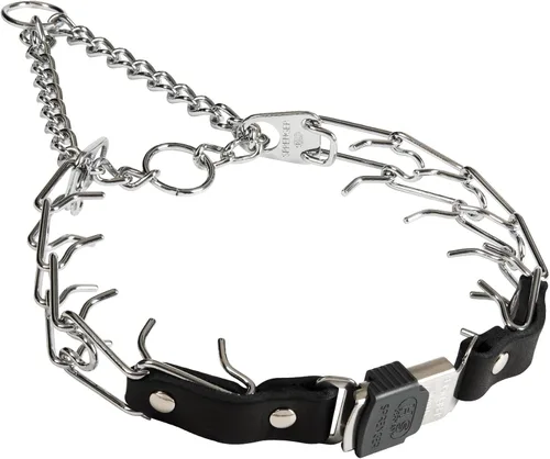 Vista 15 de Herm Sprenger Collar de Entrenamiento para Perros de Liberación Rápida Negro de Acero Inoxidable Collar Sin Tirones Hebilla de Cuero de Liberación