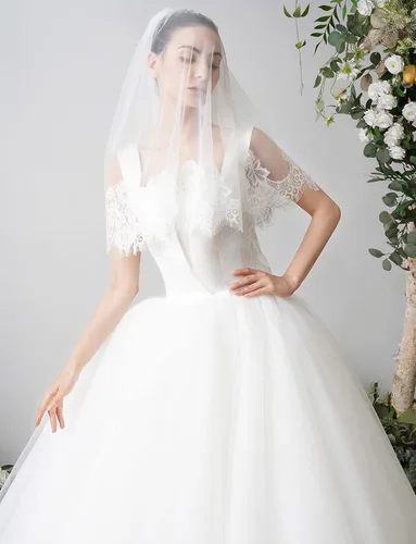 Vista 5 de EllieHouse - Velo de novia de 2 niveles con peine X30
