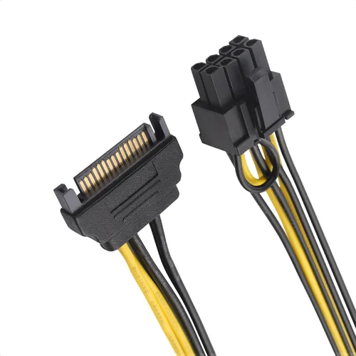 Vista 6 de Cable Matters Paquete de 2 cables de alimentación SATA a 6+2 pines, 7 pulgadas, SATA a 8 pines PCIe / 6 pines PCIe cable de alimentación PCIe