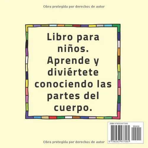 Vista 2 de Libro educativo para niños con los nombres de las partes del cuerpo. Libro educativo para las partes del cuerpo de los niños. (Fotos para niños)