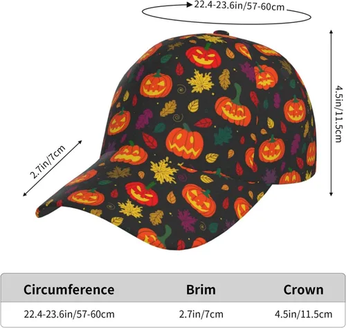 Vista 2 de Gorra de béisbol de Halloween, gorra de sol de camionero, ajustable, gorra de béisbol para mujeres y hombres