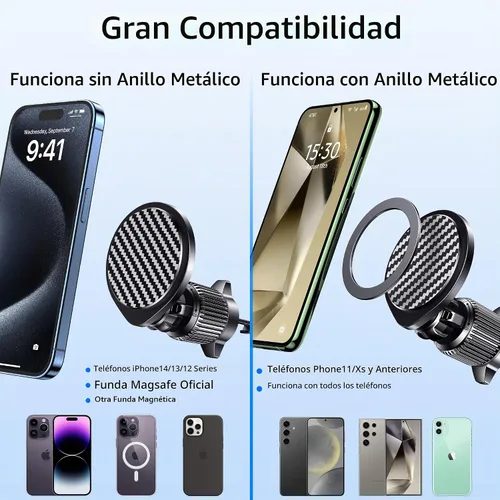 Vista 4 de Magsafe - Soporte de coche [imanes fuertes] Soporte magnético para teléfono para salpicadero de ventilación de automóvil [manos libres] Soporte
