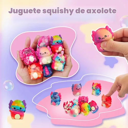 Vista 4 de Paquete de 20 juguetes esponjosos para fiestas, juguetes antiestrés de Rainbow Mix