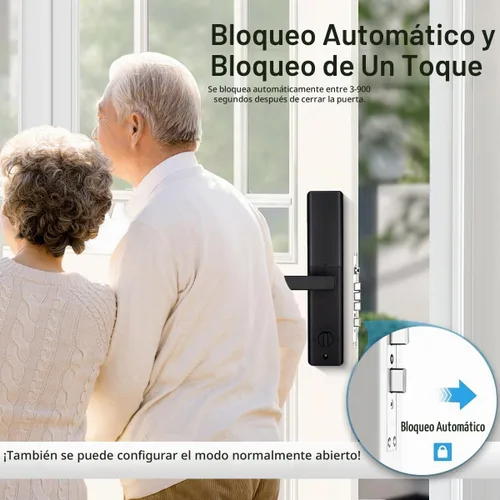 Vista 5 de Sophies Cerradura de puerta de entrada sin llave, cerradura de puerta inteligente Bluetooth funciona con código de control de aplicación y soporte
