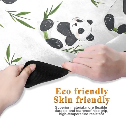 Vista 3 de Pandas Hojas Yoga Mat Antideslizante Grueso Niños Eco Friendly Goma Entrenamiento Plegable Yoga Mat Mujeres Ejercicio