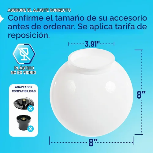 Vista 2 de KastLite Globo de poste de lámpara de acrílico prismático transparente de 8 pulgadas Textura prismática con cuello de ajuste de 3.91 pulgadas