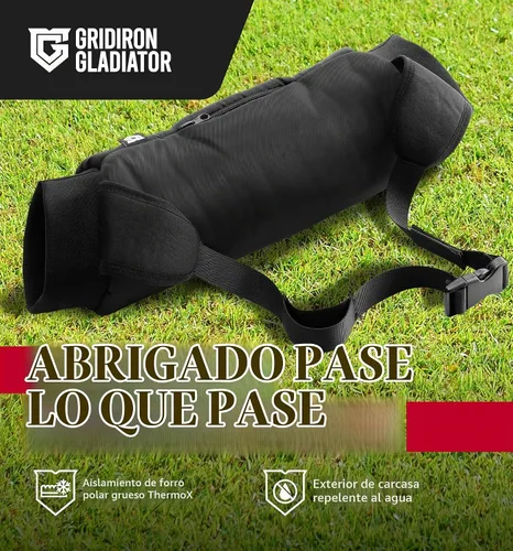 Vista 6 de Gridiron Gladiator Football Handwarmer Pouch for Adults - Tactical Hand Muff Warmer - Warming Pouch for Cold Weather Negro
