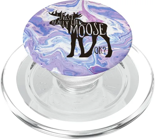 Vista 8 de Moose Popsocket azul blanco morado mármol camping regalos – PopSockets agarre y soporte para teléfonos y tabletas