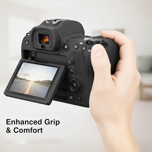 Vista 2 de Funda protectora para cámara compatible con Canon EOS R50 EOSR50, bolsa de silicona de ajuste personalizado, almacenamiento compacto y ligero (negro)