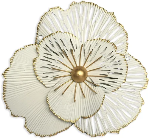 Vista 10 de Decoración artística de pared de flores de metal, escultura floral moderna y rústica de 8.3 pulgadas, hierro envejecido para colgar en la pared