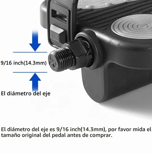 Vista 4 de Beyoung Pedales de bicicleta estática con correas, pedales de bicicleta reclinada estacionaria de 9/16 pulgadas para bicicleta de ejercicio