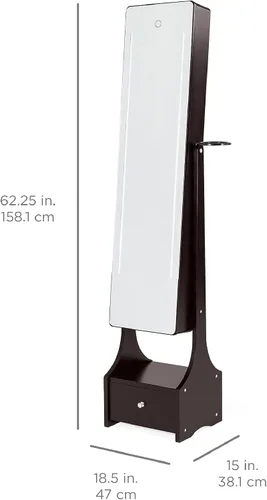Vista 7 de Armario joyero Best Choice Products con espejo y LED