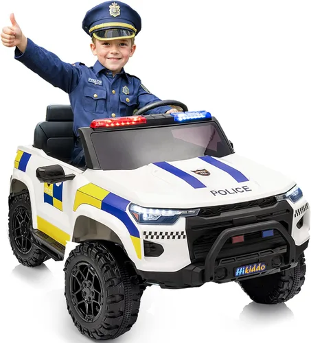 Vista 11 de Hikiddo Coche eléctrico de policía para niños de 2 plazas, juguete de paseo de 24 V 10 AH para niños grandes con control remoto, motores de 4 x 200