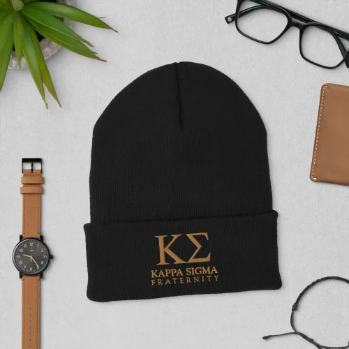 Vista 4 de Kappa Sigma Fraternity Beanie: gorro de acrílico suave de alta calidad para el orgullo y la calidez, sombrero de invierno