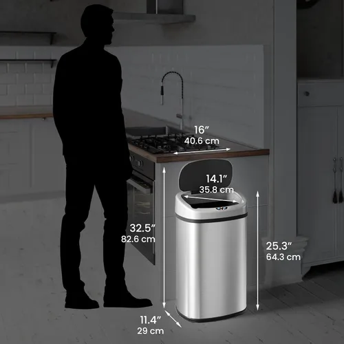 Vista 6 de SensorCan Cubo de basura automático, con sensor y sin necesidad de contacto directo, para cocina.