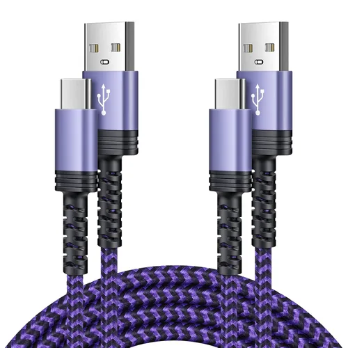 Vista 8 de Cable USB C de carga rápida, paquete de 2 cables tipo C de 3 pies, cable trenzado de teléfono Android para Samsung Galaxy A32 A15 5G A17 A16 A56 A35