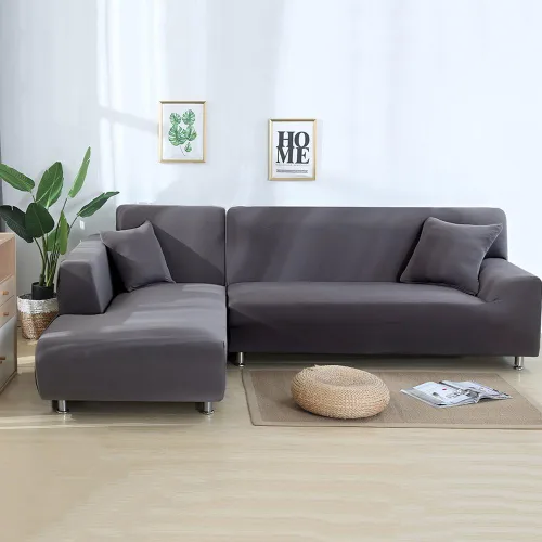 Vista 2 de MIFXIN Funda de sofá en forma de L, 2 fundas elásticas para sofá seccional en forma de L, fundas protectoras de muebles para niños y mascotas con 2