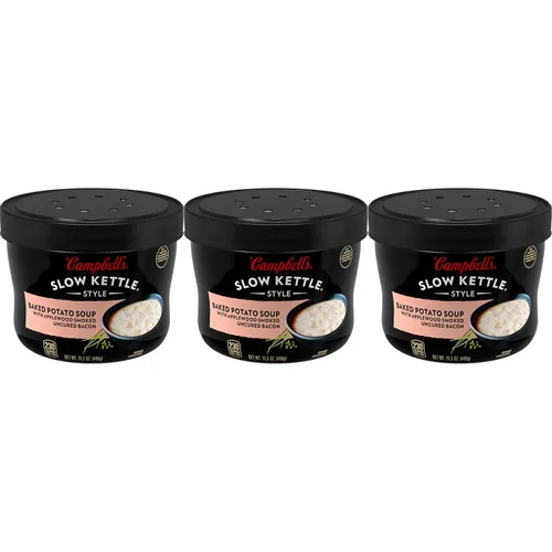 Vista 7 de Sopa de papa horneada estilo Slow Kettle de Campbell's con tocino ahumado sin curar de Applewood, 15.5 onzas, en recipiente para microondas