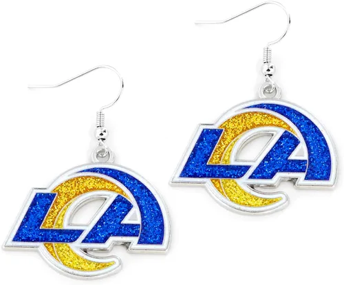 Vista 7 de aminco NFL - Aretes deslumbrantes con purpurina para mujer