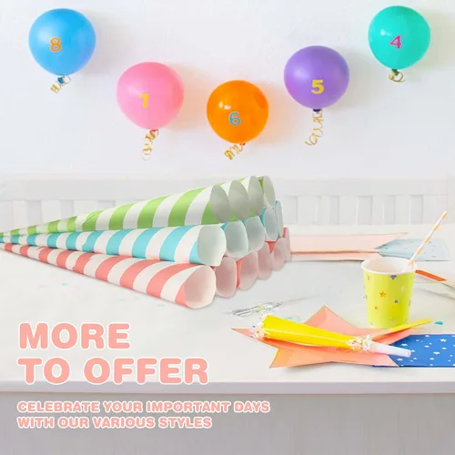 Vista 7 de Conos de algodón de azúcar, paquete de 30 unidades pastel para bebé, conos de papel multicolor de Candy Park para máquinas de algodón de azúcar