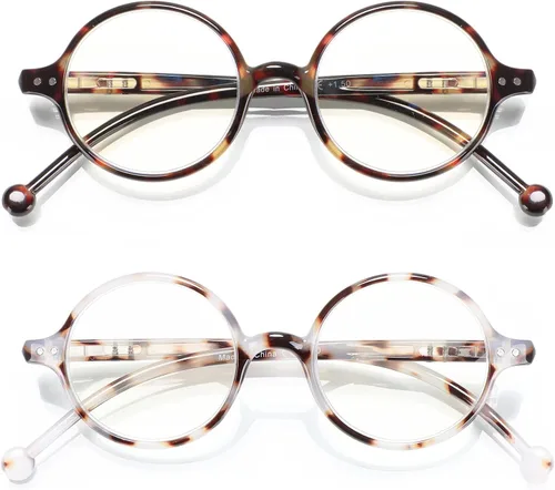 Vista 18 de Gafas de Lectura Redondas para Mujeres y Hombres con Bloqueo de Luz Azul, Lectores Circulares Unisex Ultraligeros, Gafas de Lectura sin Prescripción