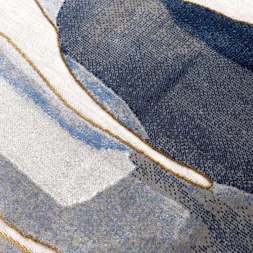 Vista 8 de Abani Rugs Regal REG130A - Alfombra lavable con círculos asimétricos, color azul y gris