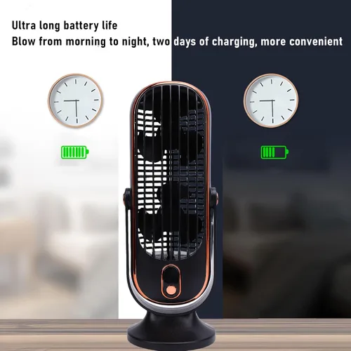 Vista 4 de Gonetre Ventilador de escritorio, ventilador de torre USB, enfriador de aire portátil, ventilador vertical, 5 velocidades, motor sin escobillas