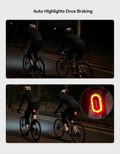 Vista 4 de iGPSPORT SR Mini Luz de Radar para Bicicleta, Distancia de Monitoreo 160M, Vida de Batería 20H, Luz Trasera de Freno Intermitente Impermeable