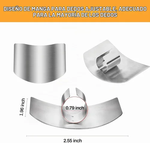 Vista 3 de Protector de dedos de acero inoxidable, 2025 nuevo protector de dedos para cortar alimentos, herramienta de rebanar protector de dedos para cocina 2