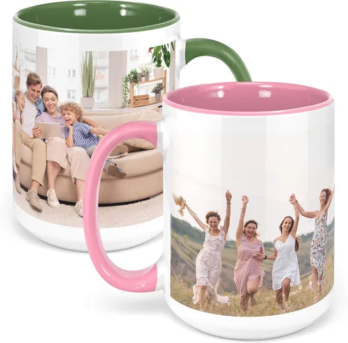 Vista 10 de Taza de café con foto personalizada, 11 onzas, color negro, con imagen envolvente, texto, taza de cerámica personalizada con imagen, taza