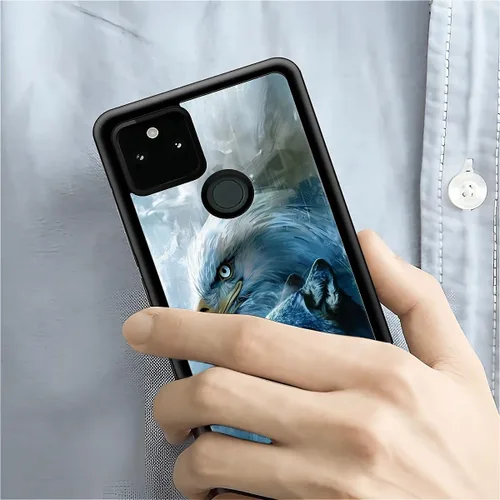 Vista 1261 de Compatible con Google Pixel 4A 5G Mobile Case Creative Acrylic Panel trasero Silicona Protección Grip especialmente diseñado para Google Pixel 4A 5G