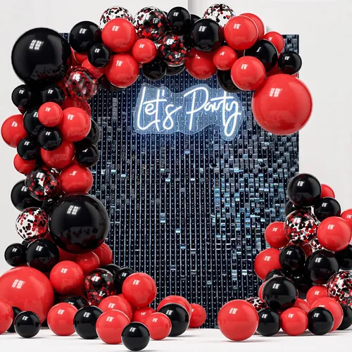 Vista 2 de 24 paneles de fondo de pared negros brillantes, fondos cuadrados de lentejuelas con efecto 3D, fondos de fotos grandes para cumpleaños, graduación