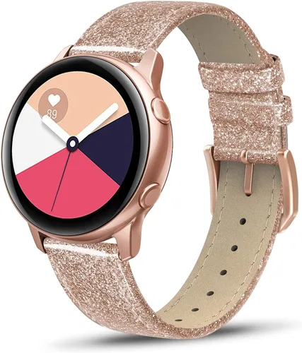 Vista 11 de Correa de piel compatible con Samsung Galaxy Watch 3 de 41 mm / Galaxy Watch Active de 40 mm / Active 2 44mm / Galaxy Watch de 42 mm, 20 mm de piel