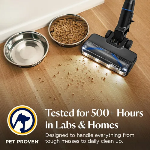 Vista 10 de Bissell PowerClean FurGuard 280W Aspiradora inalámbrica que se mantiene en pie con cepillo autolimpiante, succión fuerte, batería extraíble, montaje