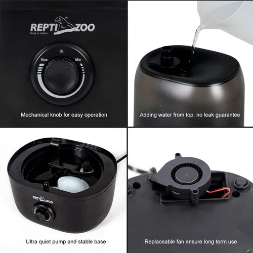 Vista 4 de Repti Zoo Humidificador del reptil 4L, nebulizador grande del tanque del Mister del reptil para el viverario del terrario