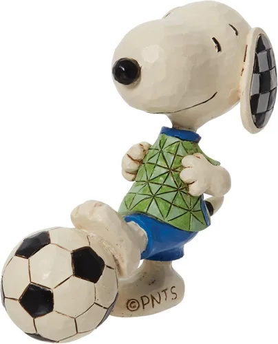 Vista 3 de Enesco Peanuts by Jim Shore Snoopy Playing Soccer - Figura en miniatura, 3.25 pulgadas, multicolor