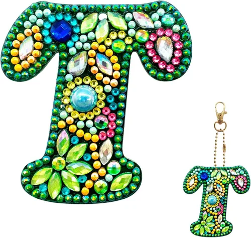 Vista 24 de YOYA Llaveros de Pintura de Diamantes de Doble Cara 5D Letras Kit de Llaveros de Pintura de Diamantes DIY Taladro Completo Arte de Diamantes