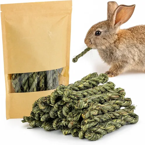 Vista 10 de Timothy - Juguetes masticables de heno para masticar, 12 piezas, bocadillos dentales naturales para conejos, conejitos y mascotas pequeñas
