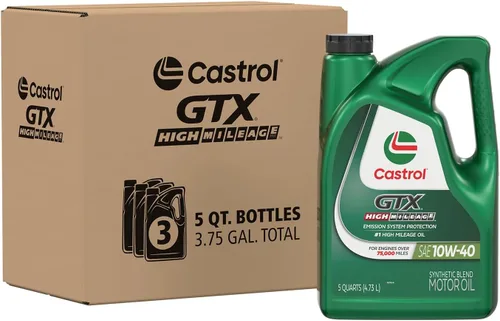 Vista 15 de Castrol GTX High Mileage 10W-40 - Aceite sintético para motor, 1 cuarto de galón, paquete de 6