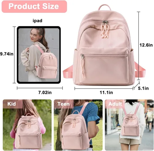 Vista 3 de BTOOP Mini mochila para mujeres y niñas, resistente al agua, mochila pequeña, bolsa de hombro para mujeres, adultos, niños, escuela, viajes