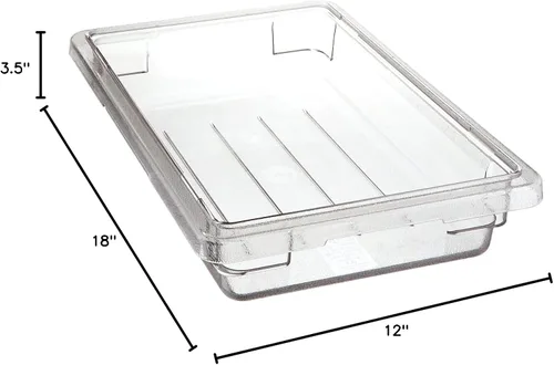 Vista 3 de Winco Caja de almacenamiento de alimentos de policarbonato, 12 x 18 x 3-1/2 pulgadas