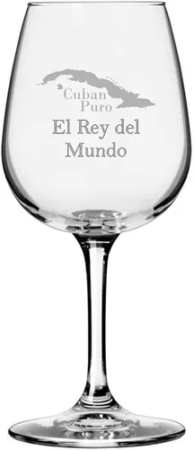 Vista 8 de Cuaba - Copa de vino multiusos con temática de cigarro cubano grabada de 12.75 onzas