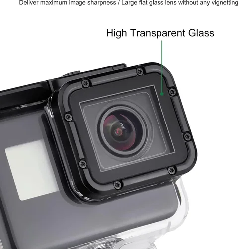 Vista 5 de GEPULY Carcasa de esqueleto para Hero 2018/7/6/5 Negro - GoPro Funda abierta lateral USB Pass Through para grabación prolongada/transmisión en vivo