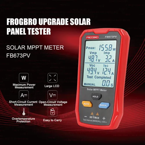 Vista 2 de Multímetro fotovoltaico grande del LCD del probador del panel solar