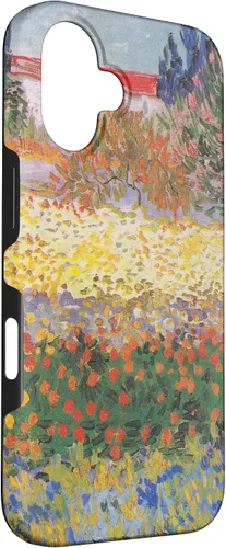 Vista 3 de iPhone 16 Vincent Van Gogh - Jardín floreciente con camino - caso de Arles